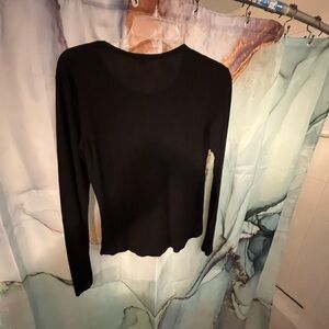 James Perse Black Fitted Long Sleeve Tee